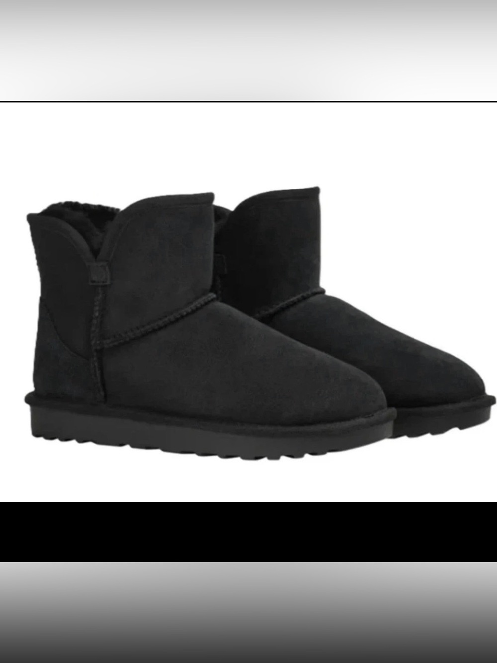 Kirkland Signature Women's Shearling Scalloped Edge Boots Black, Size 7 M US